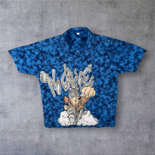 Load image into Gallery viewer, Early 00's No Chance Y2K Hip Hop Graffiti Graphic Blue Polyester Shirt
