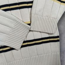 Load image into Gallery viewer, Vintage 90s Tommy Hilfiger Striped Cotton Knit Jumper Crest Logo Large L
