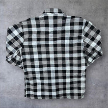 Load image into Gallery viewer, Vintage Mayne Black White Plaid Check Long Sleeve Cotton Flannel Shirt
