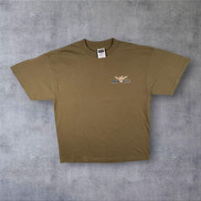 Load image into Gallery viewer, Vintage Tultex "Hang Loose" Surfer Y2K Skater Slogan Graphic Khaki Green T-Shirt
