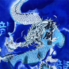 Load image into Gallery viewer, Early 00's Gothic Y2K Dragon Graphic Blue Short Sleeve Polyester Shirt
