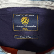 Load image into Gallery viewer, Brook Taverner Rugby Shirt Mens 2XL XL Orange Navy Stripe Crest Pure Cotton
