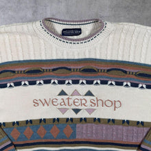 Load image into Gallery viewer, Vintage The Sweater Shop Embroidered Spellout Acrylic Patterned Knit Jumper
