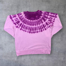 Load image into Gallery viewer, Champion Classic Embroidered Mini Logo Purple Tie Dye Crewneck Sweatshirt
