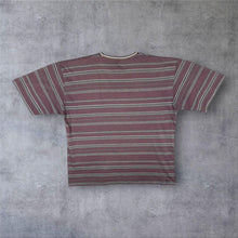 Load image into Gallery viewer, Vintage NEXT T Shirt Mens Large Burgundy Green Striped Retro Cotton Tee L
