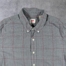 Load image into Gallery viewer, Levi's Grey Red White Check Long Sleeve Cotton Button-Down Shirt
