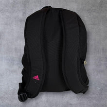 Load image into Gallery viewer, 00's Adidas Floral Spellout Graphic Black Pink Rucksack Backpack Bag
