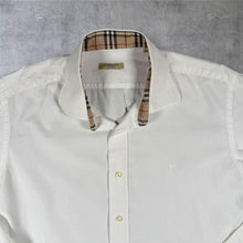 Load image into Gallery viewer, Burberry London Shirt Mens 42 Large White Slim Fit Nova Check Collar
