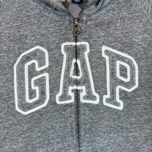 Load image into Gallery viewer, GAP Classic Embroidered Big Logo Spellout Grey Zip Hoodie
