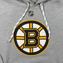 Load image into Gallery viewer, Reebok NHL Boston Bruins Ice Hockey Spellout Graphic Grey Hoodie
