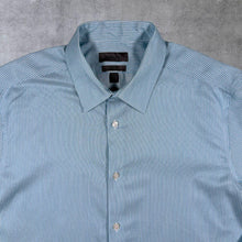 Load image into Gallery viewer, CK Calvin Klein "Slim Fit Infinite Non Iron" Blue White Striped Long Sleeve Cotton Dress Shirt

