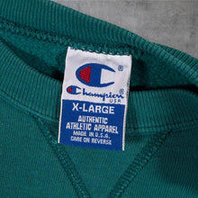 Load image into Gallery viewer, Vintage 90s Champion Reverse Weave Sweatshirt XL L USA Teal Orange Spellout
