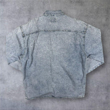 Load image into Gallery viewer, Vintage Men's Company Cowboy Western Acid Wash Blue Denim Long Sleeve Popper Shirt
