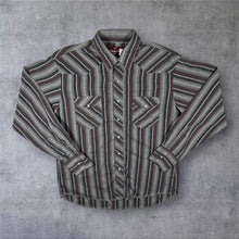 Load image into Gallery viewer, Vintage Wrangler Cowboy Western Multi Striped Long Sleeve Popper Shirt
