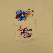 Load image into Gallery viewer, Vintage Warner Bros. (2000) Looney Tunes Tweety Embroidered Pocket Yellow Cotton T-Shirt
