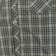Load image into Gallery viewer, Wrangler Western Shirt 2XL Tall 2XT Green Plaid Pearl Snap Cowboy Short Sleeve
