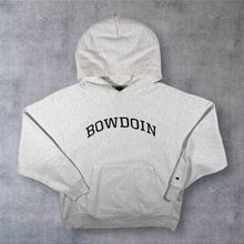 Load image into Gallery viewer, Vintage Champion Reverse Weave "Bowdoin" College Embroidered Grey Hoodie
