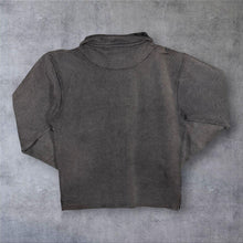Load image into Gallery viewer, Early 00's Weird Fish Embroidered Mini Logo Faded Dark Grey 1/4 Zip Sweatshirt

