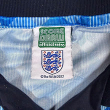 Load image into Gallery viewer, England 1990 Third Shirt Score Draw Retro Italia 90 Blue Football Jersey Large
