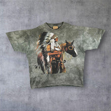 Load image into Gallery viewer, Vintage The Mountain (1997) Native American Horse Animal Wildlife Graphic Tie Dye T-Shirt
