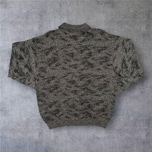 Load image into Gallery viewer, Vintage 90s Maremma Textured Grey Mix Polo Jumper Grandad Knit Retro XL
