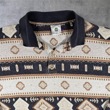 Load image into Gallery viewer, Vintage 90s New Fast C&amp;A Aztec Geometric Long Sleeve Polo Shirt Mens M 48/50
