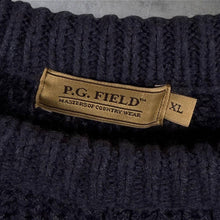 Load image into Gallery viewer, P.G. Field Mens Jumper XL Charcoal Chunky Fisherman Knit Country Crew Neck
