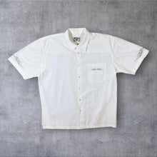 Load image into Gallery viewer, Early 00's John Baner Gothic Y2K Tribal Patterned White Cotton Short Sleeve Shirt
