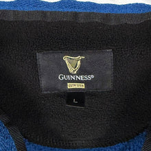 Load image into Gallery viewer, Guinness Rugby Shirt Fleece Mens Large Blue Grey Striped Embroidered Pullover
