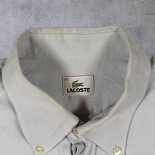 Load image into Gallery viewer, Vintage Lacoste Pale Grey-Blue Long Sleeve Cotton Button-Down Shirt
