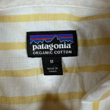 Load image into Gallery viewer, Patagonia Lightweight Bluffside Shirt Mens M Yellow Stripe Organic Cotton 54121
