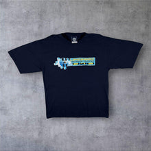 Load image into Gallery viewer, Early 00's Longboard "Technical Surfer" Y2K Graphic Navy Blue Cotton T-Shirt
