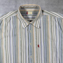 Load image into Gallery viewer, Early 00's Levi's Red Tab Multi Colour Striped Short Sleeve Cotton Shirt
