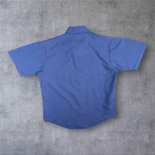 Load image into Gallery viewer, Plains Western Wear Mens L Blue Pearl Snap Short Sleeve Cowboy Western Shirt
