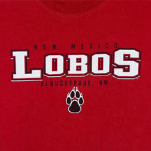 Load image into Gallery viewer, Jerzees NCAA New Mexico Lobos College Logo Spellout Graphic Red T-Shirt
