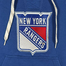 Load image into Gallery viewer, Adidas New York Rangers NHL Hoodie Medium Blue Lace Up Ice Hockey
