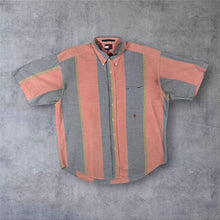 Load image into Gallery viewer, Vintage 90s Tommy Hilfiger Shirt L Crest Logo Colour Block Stripe Oversized
