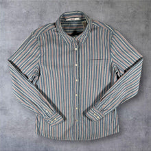 Load image into Gallery viewer, Levi's Striped Shirt Women's LargeBlue Red 100% Cotton Long Sleeve Button Up

