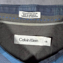 Load image into Gallery viewer, CK Calvin Klein Classic Navy Blue Mix Check Short Sleeve Cotton Shirt
