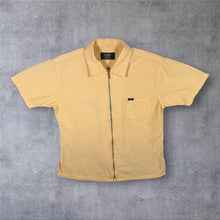 Load image into Gallery viewer, Early 00's Lee Saniforized Union Made Yellow Short Sleeve Cotton Zip Shirt
