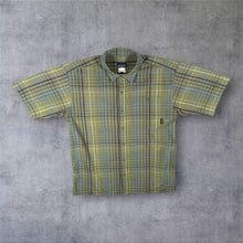 Load image into Gallery viewer, Patagonia Puckerware Shirt Mens M Green Plaid Seersucker Short Sleeve 53000
