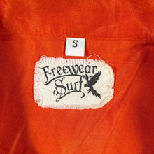 Load image into Gallery viewer, Early 00's Freewear Surf Goth Y2K tribal Motif Orange Yellow Short Sleeve Shirt
