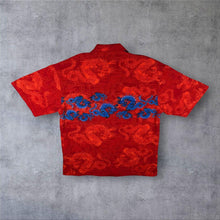 Load image into Gallery viewer, Vintage Fei Yang Goth Y2k Traditional Dragon Graphic Red Short Sleeve Shirt
