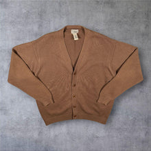 Load image into Gallery viewer, Vintage L. L. Bean Classic Brown Heavy Cotton Button Knit Cardigan Sweater
