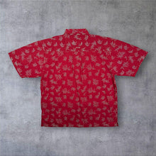 Load image into Gallery viewer, Vintage Sports Walker Hawaiian Tropical Pattern Red Cotton Short Sleeve Shirt
