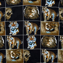 Load image into Gallery viewer, Early 00's Deep Water Tiger Lion Animal Wildlife Graphic Black Short Sleeve Shirt
