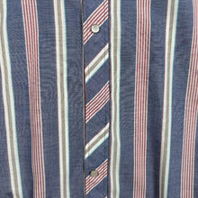 Load image into Gallery viewer, Vintage Western Shirt XXL Striped Pearl Snap Cowboy Rodeo Rockabilly Long Sleeve
