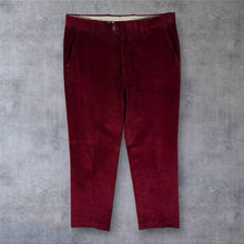 Load image into Gallery viewer, Gurteen 1784 Bold Red Corduroy Cord Straight Leg Trousers
