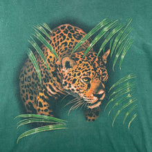 Load image into Gallery viewer, Vintage 90's Harlequin Jaguar Cat Animal Wildlife Graphic Faded Green T-Shirt
