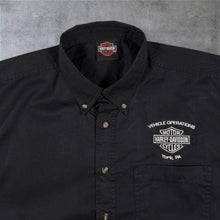 Load image into Gallery viewer, Harley Davidson Vehicle Operations York PA Work Shirt Black Y2K Biker Medium M
